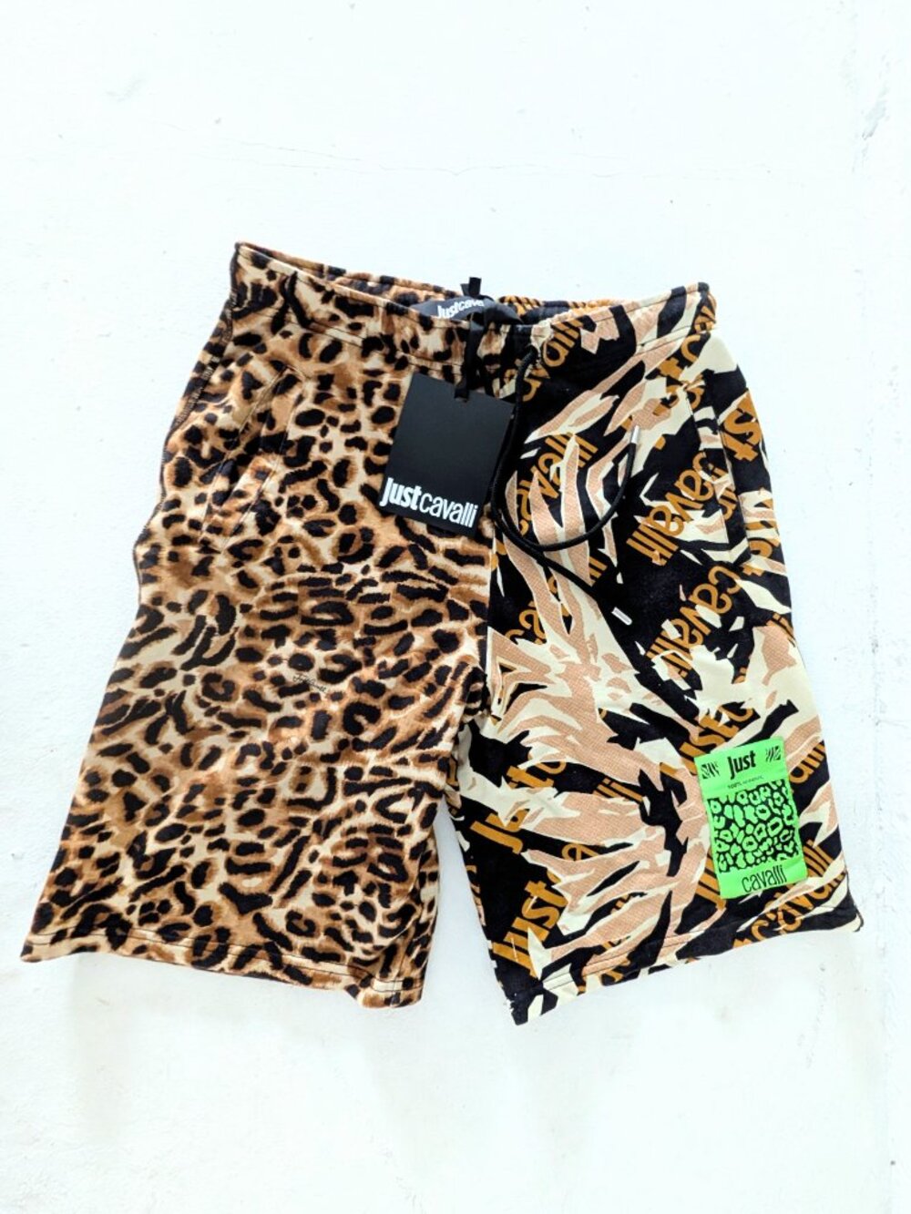 JUST CAVALLI Shorts Mens Animal Print S NWT